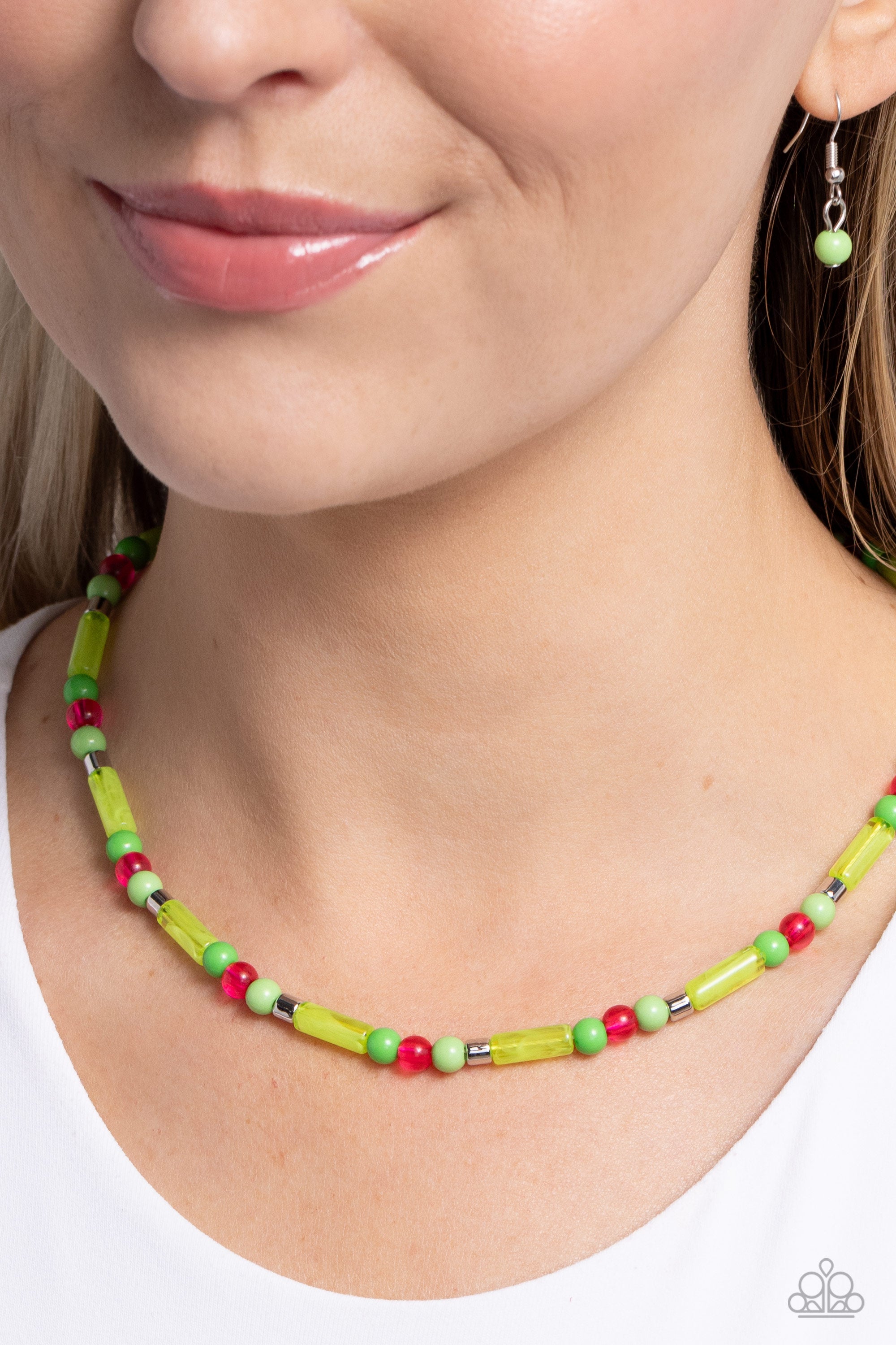 BEADED BEGINNER GREEN-NECKLACE