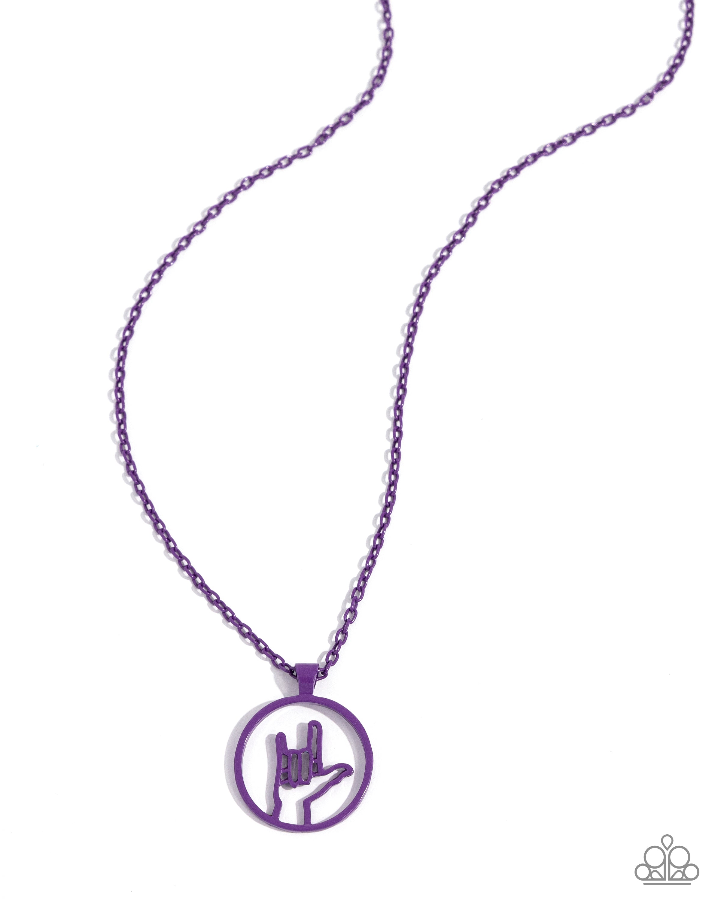 ABSTRACT ASL PURPLE-NECKLACE