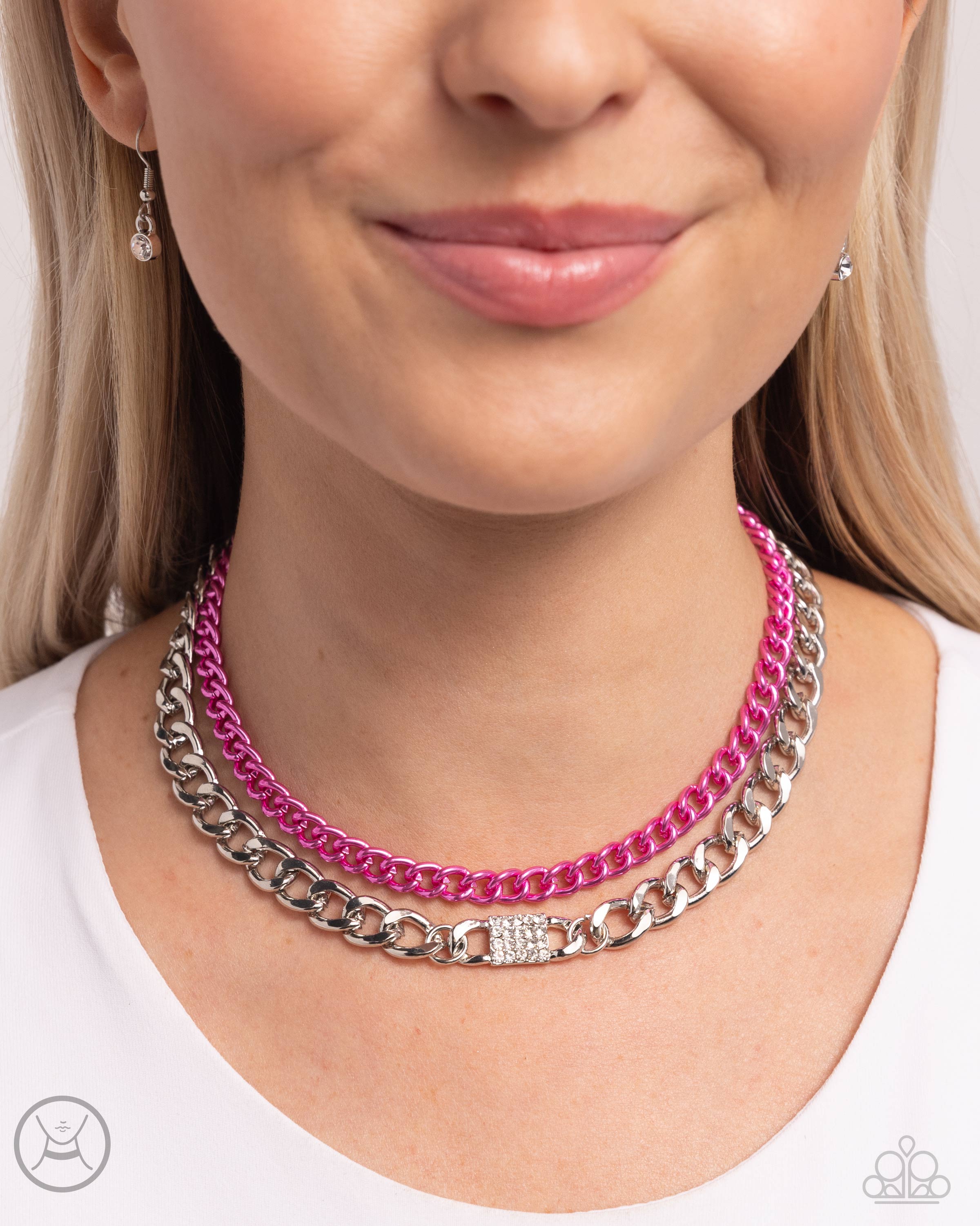 EXAGGERATED EFFORT PINK-NECKLACE