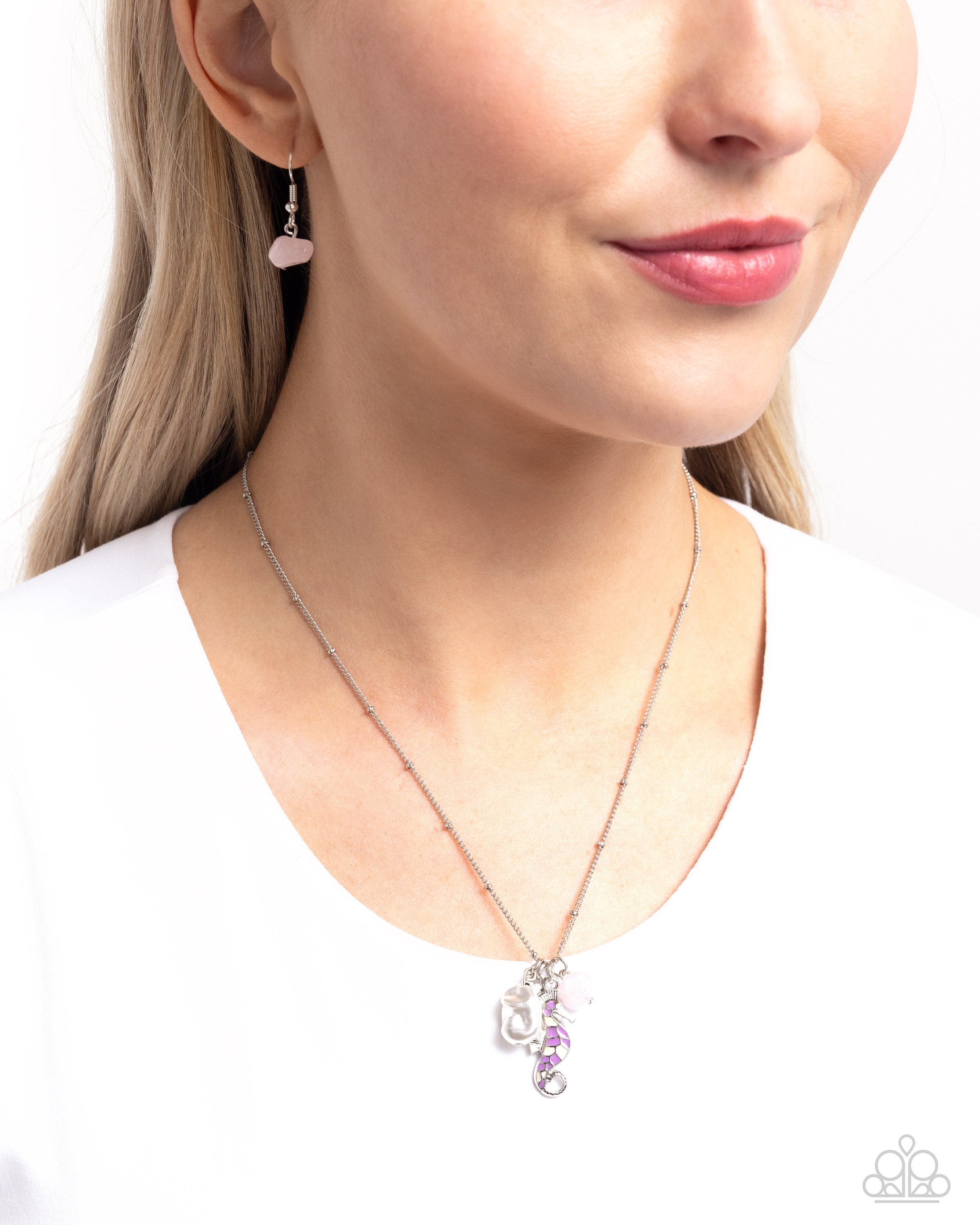 SEAHORSE SHIMMER PURPLE-NECKLACE