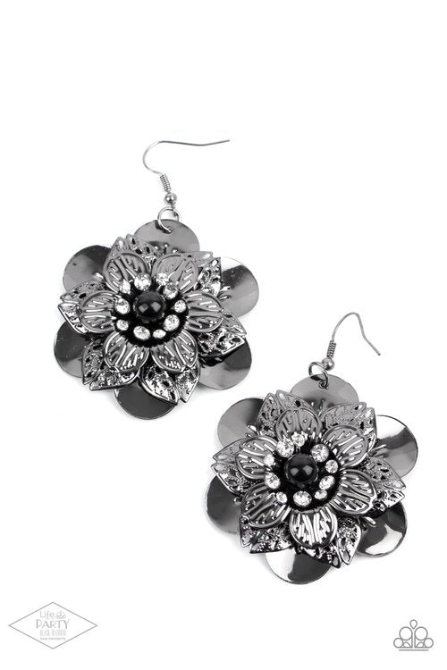 MIDNIGHT GARDEN BLACK-EARRINGS