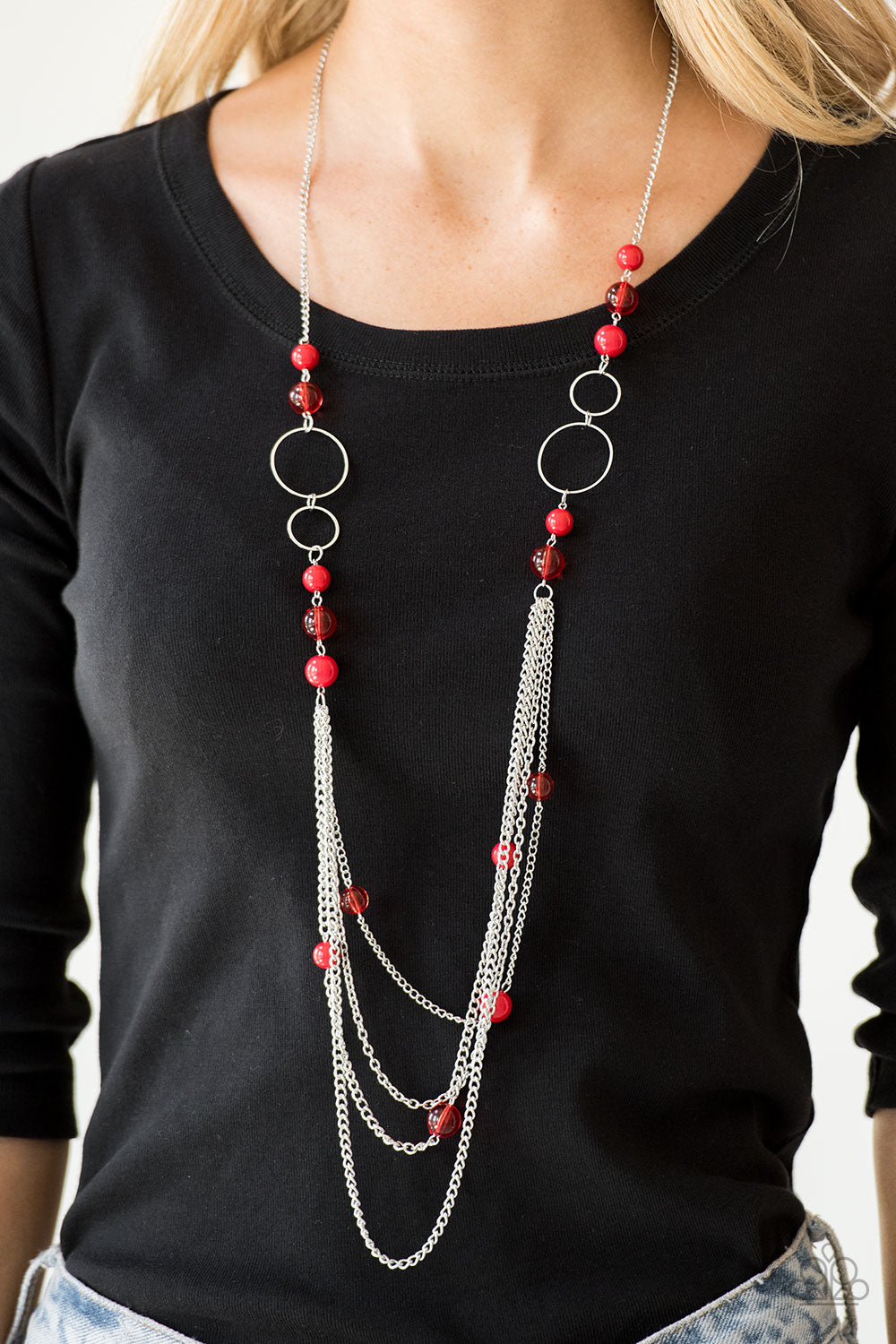 BUBBLY BRIGHT RED-NECKLACE