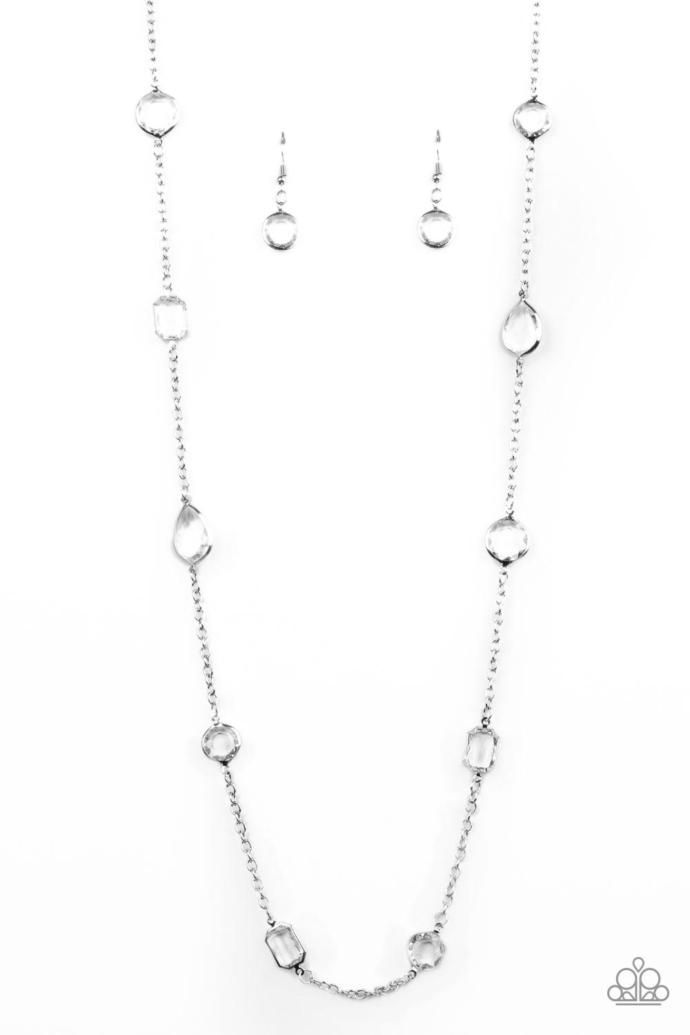 GLASSY GLAMOROUS WHITE-NECKLACE