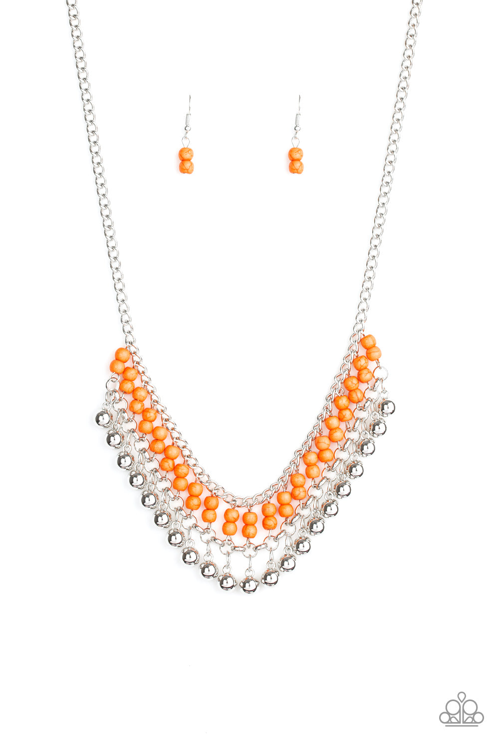 BEADED BLISS ORANGE-NECKLACE