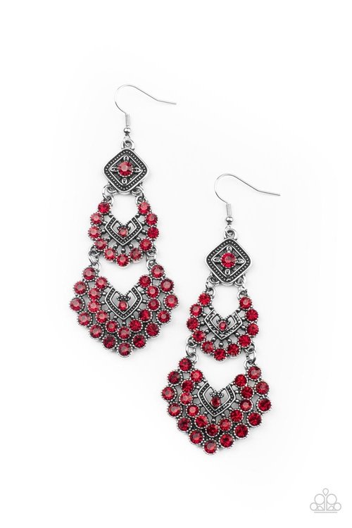 ALL FOR THE GLAM RED-EARRINGS