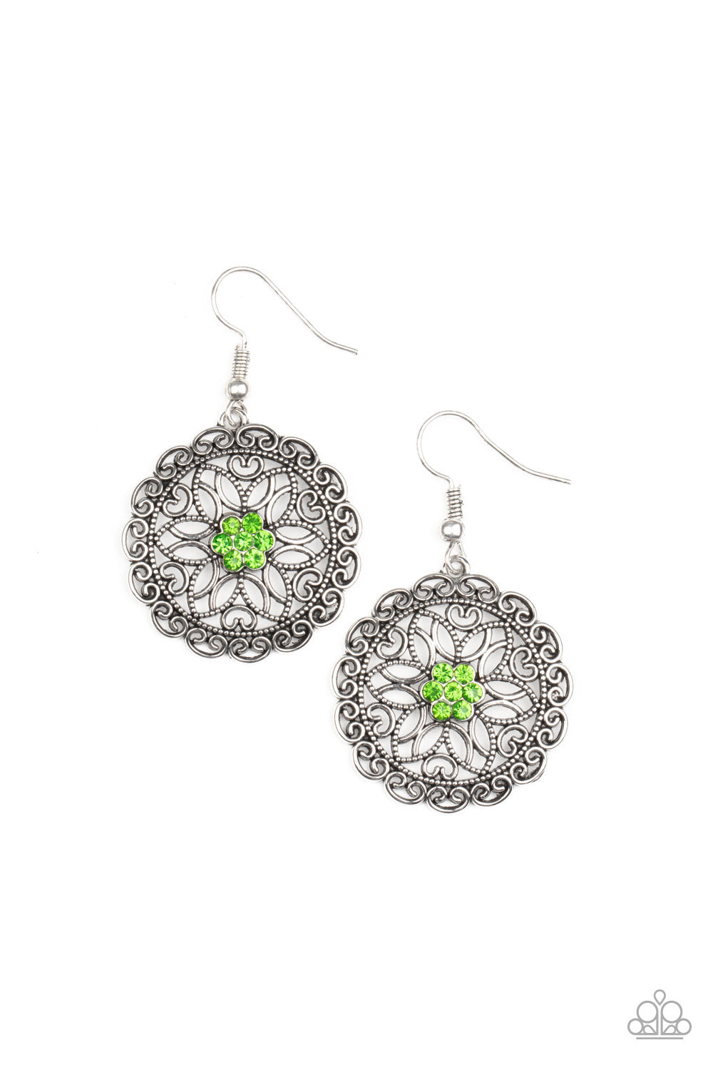 FLOWER SHOP SPARKLE GREEN-EARRINGS