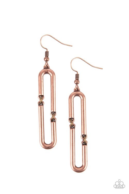 LINKED AND SYNCED COPPER-EARRINGS