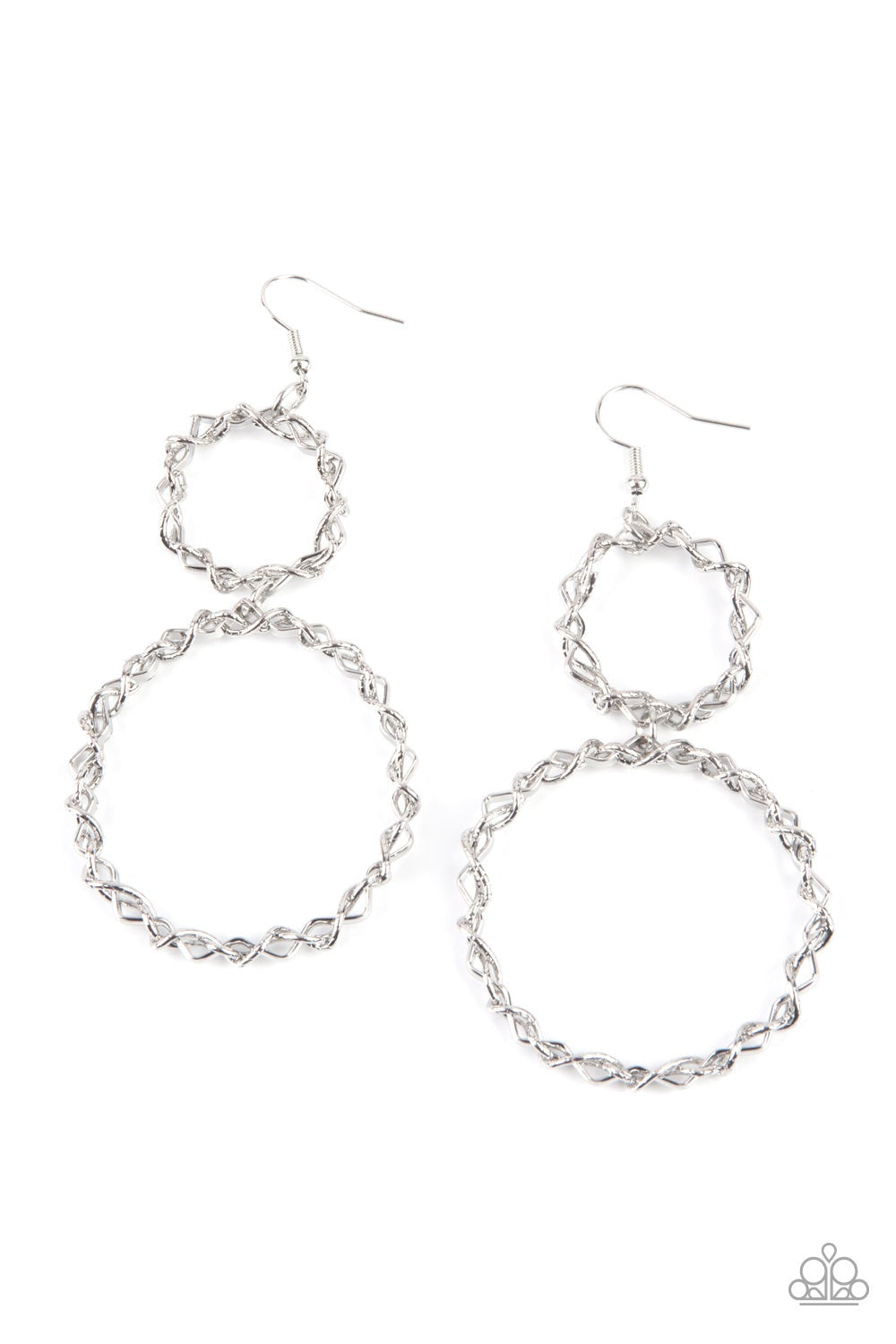 TWIST OF FABULOUS SILVER-EARRINGS