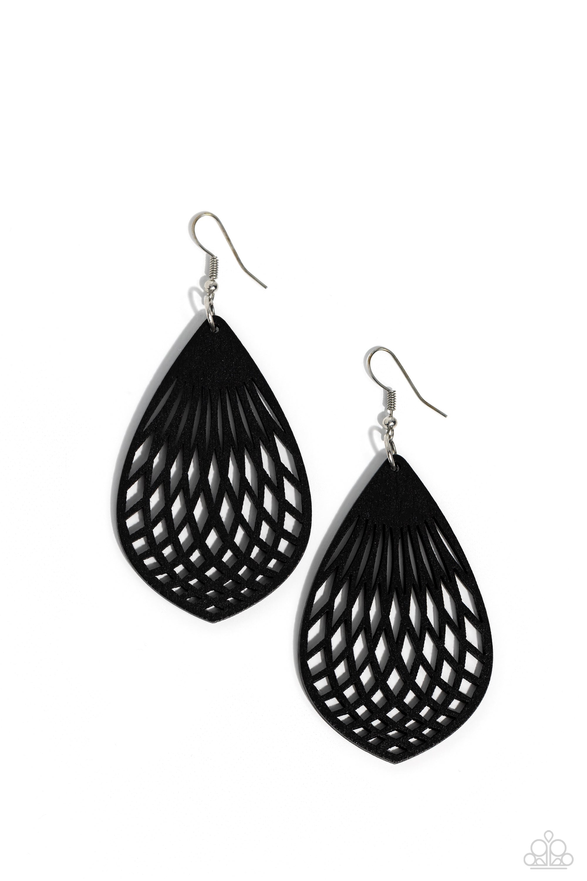 CARIBBEAN CORAL BLACK-EARRINGS