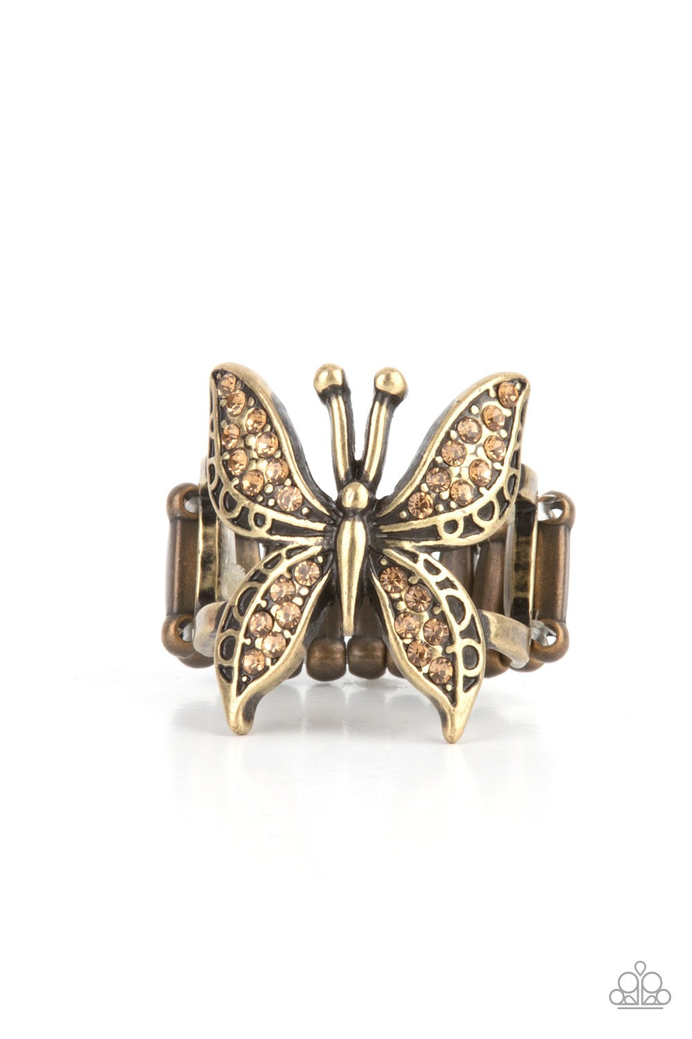 BLINGED OUT BUTTERFLY BRASS-RING