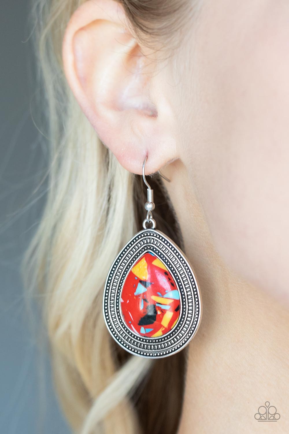 TERRAZZO TUNDRA RED-EARRINGS