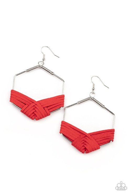 SUEDE SOLSTICE RED-EARRINGS