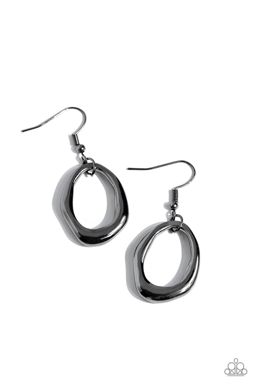 ASYMMETRICALLY ARTISAN BLACK-EARRINGS