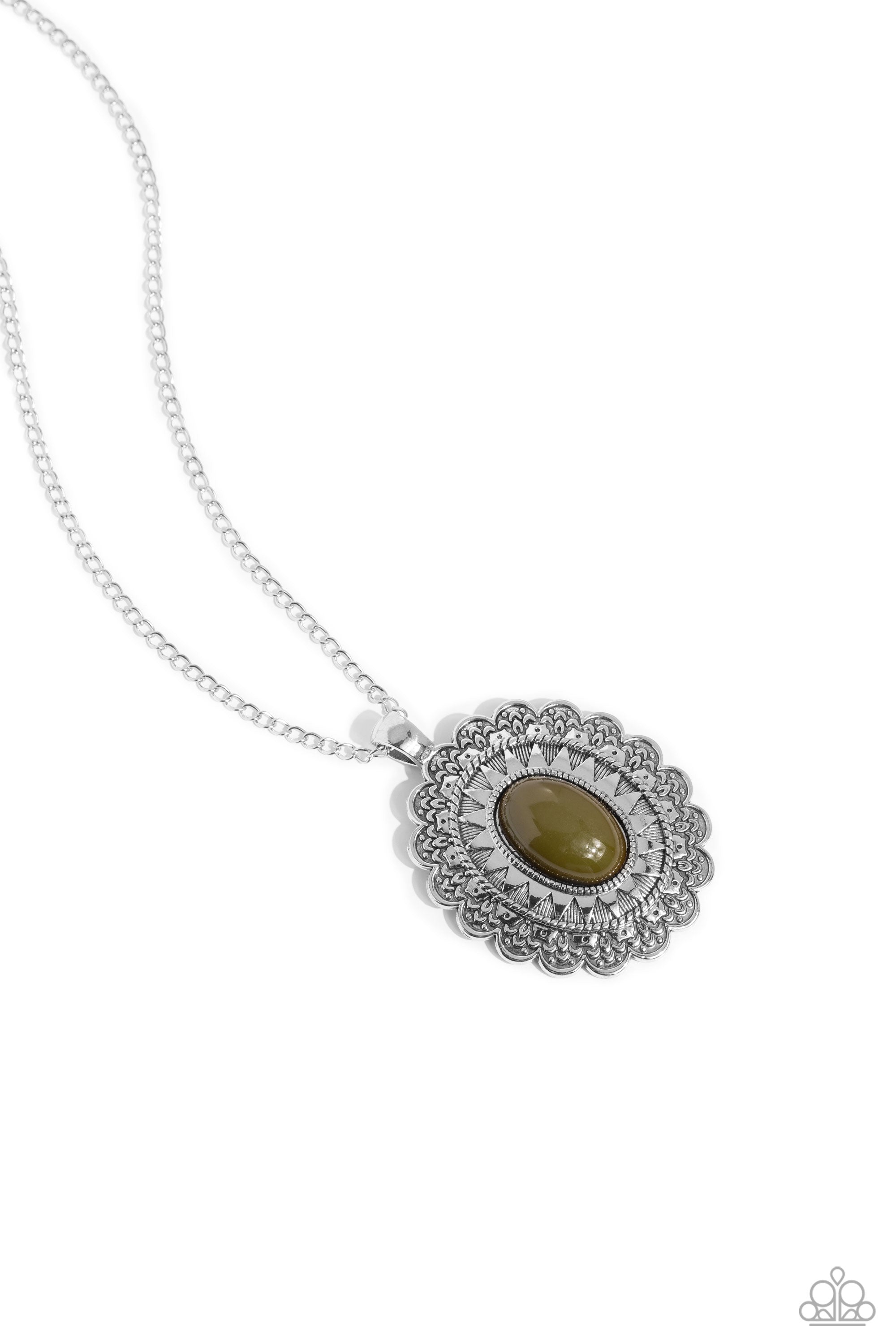 MESA MEDALLION GREEN-NECKLACE