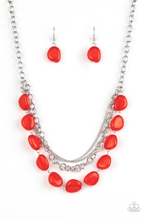 PUMPED UP POSH RED-NECKLACE