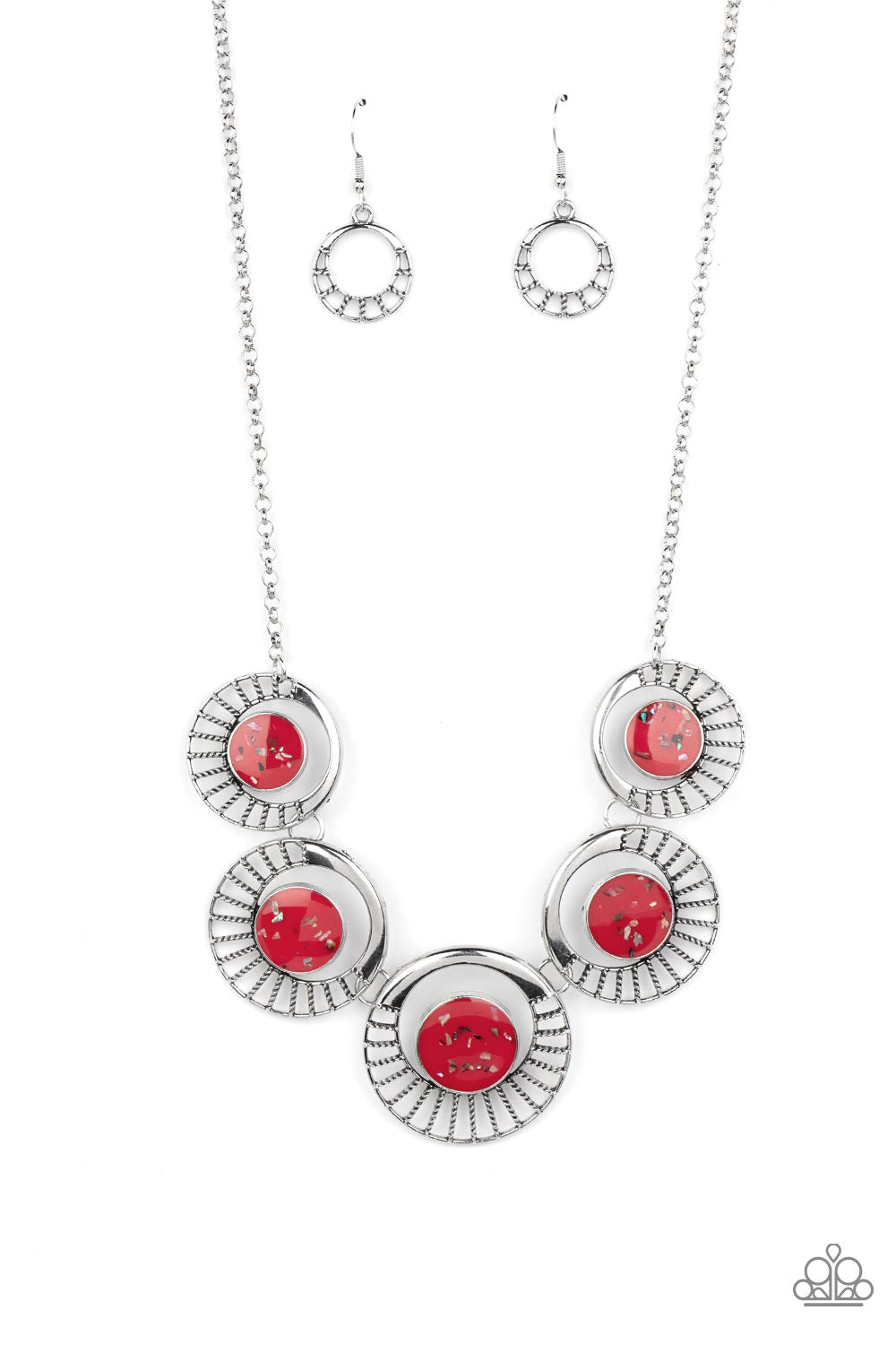 ELLIPTICAL EFFERVESCENCE RED-NECKLACE