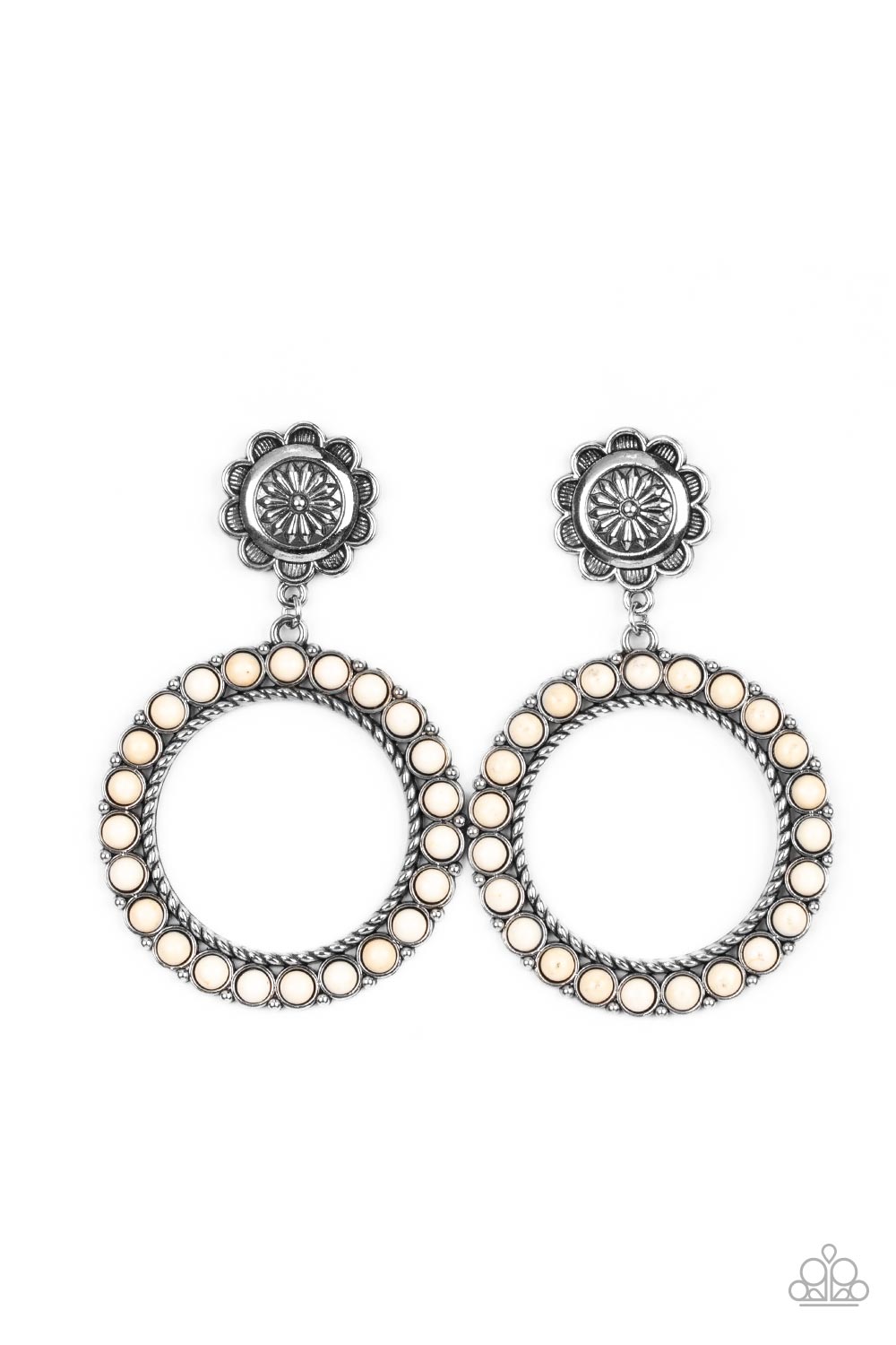 PLAYFULLY PRAIRIE WHITE-EARRINGS