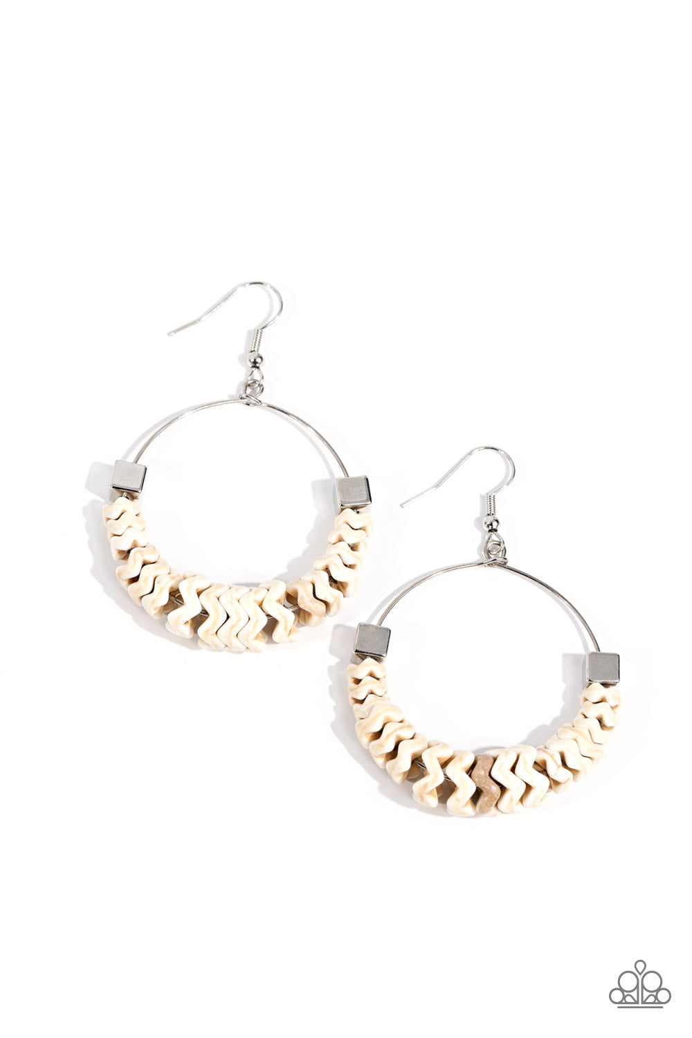 CAPRICIOUSLY CRIMPED WHITE-EARRINGS