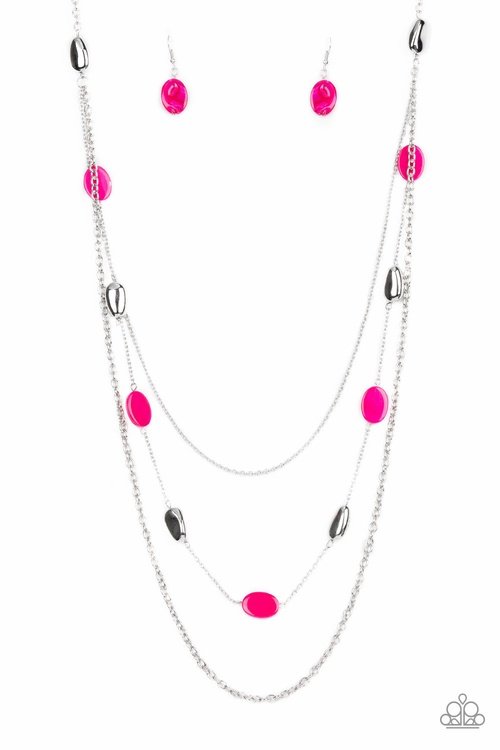 BAREFOOT AND BEACHBOUND PINK-NECKLACE