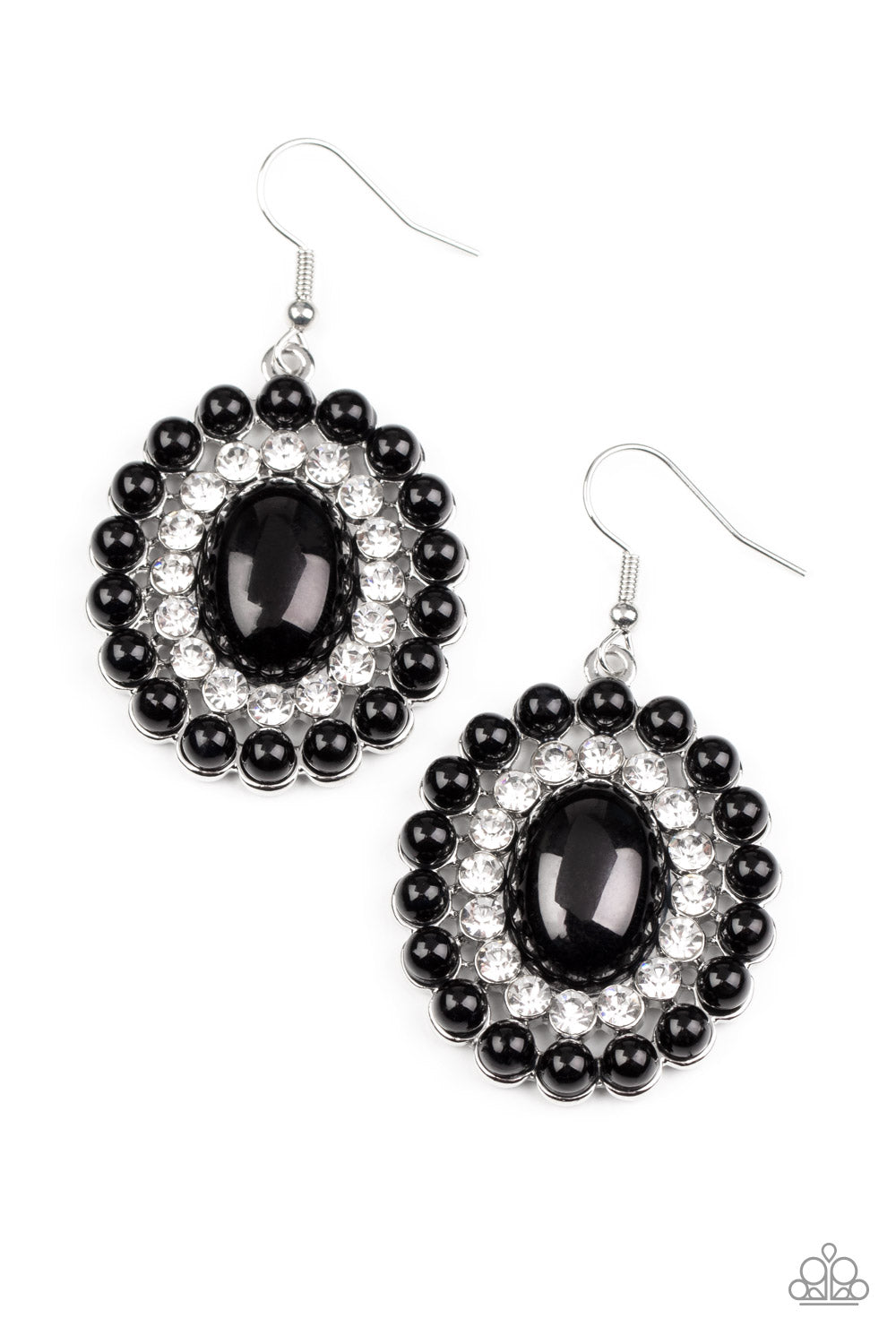 DOLLED UP DAZZLE BLACK-EARRINGS