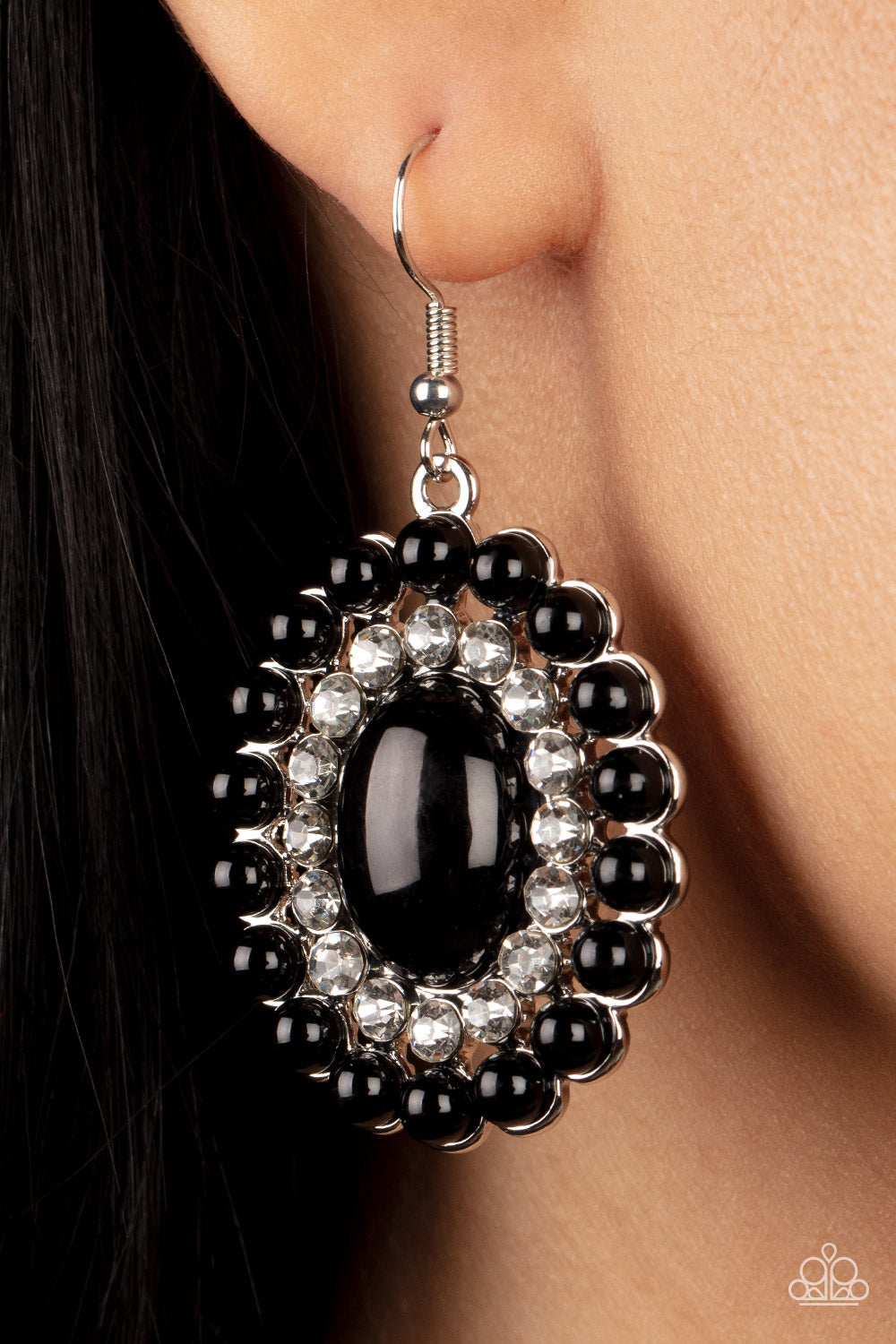 DOLLED UP DAZZLE BLACK-EARRINGS