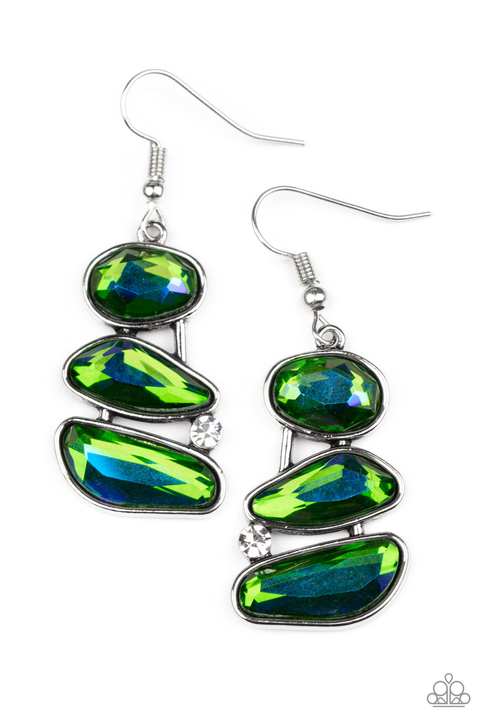 GEM GALAXY GREEN-EARRINGS