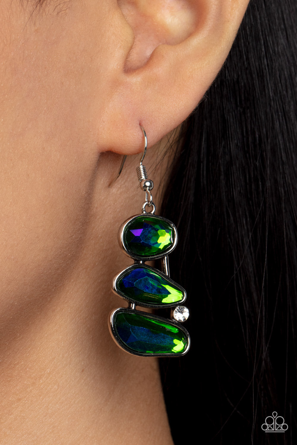 GEM GALAXY GREEN-EARRINGS