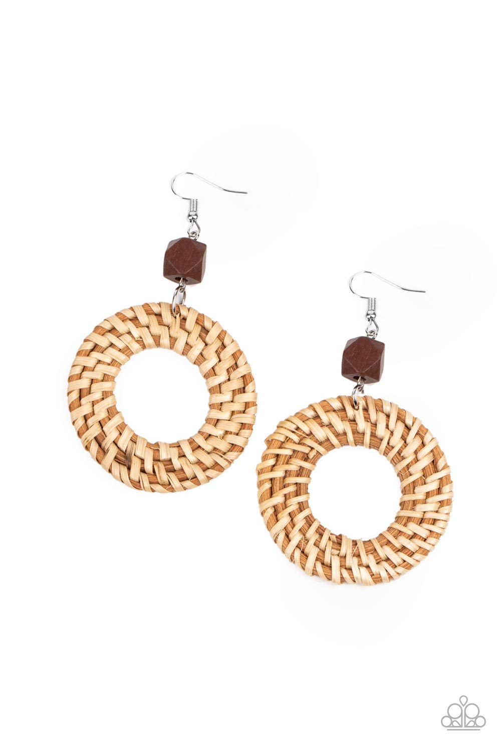 WILDLY WICKER BROWN-EARRINGS