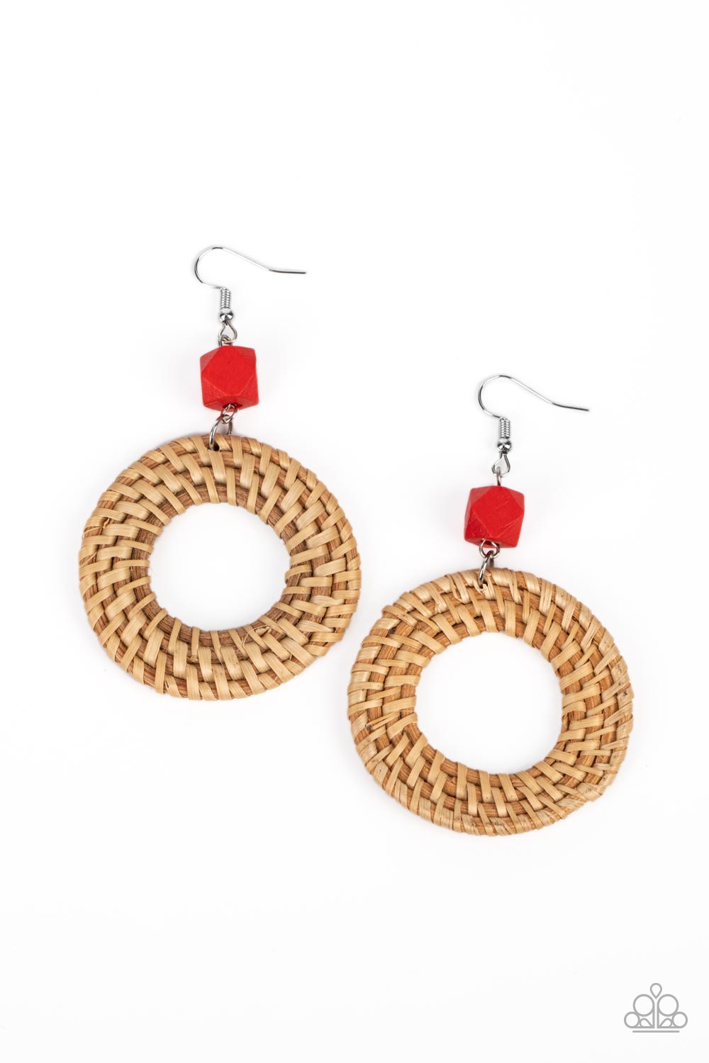 WILDLY WICKER RED-EARRINGS