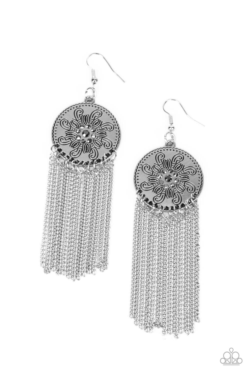 FRINGE CONTROL SILVER-EARRINGS