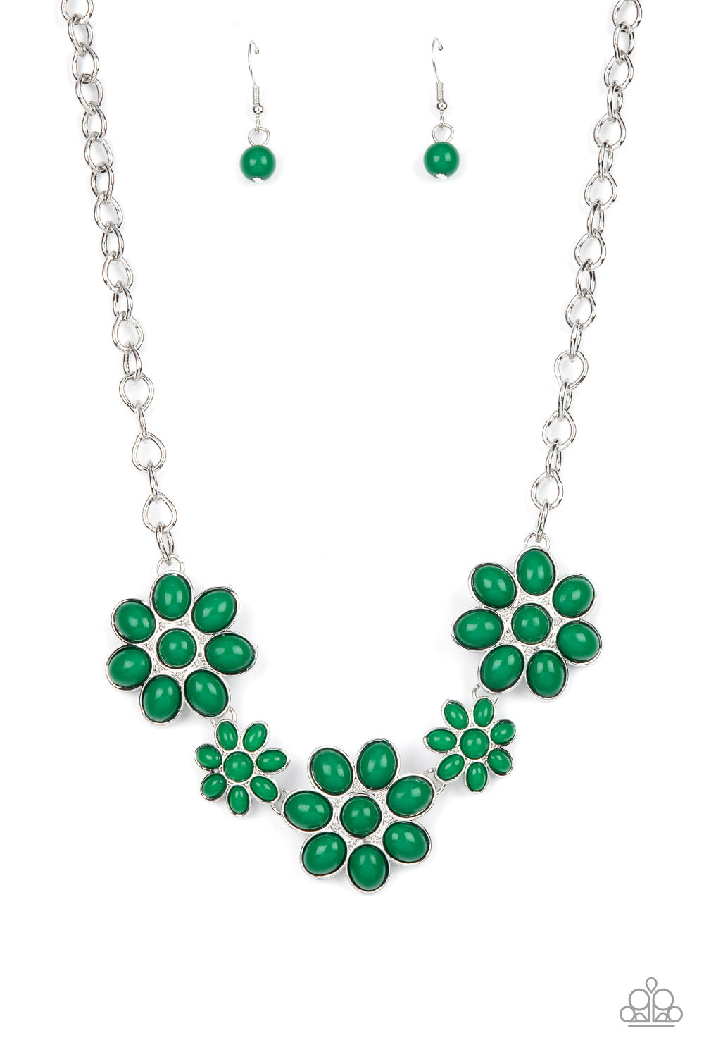 FLAMBOYANTLY FLOWERING GREEN-NECKLACE