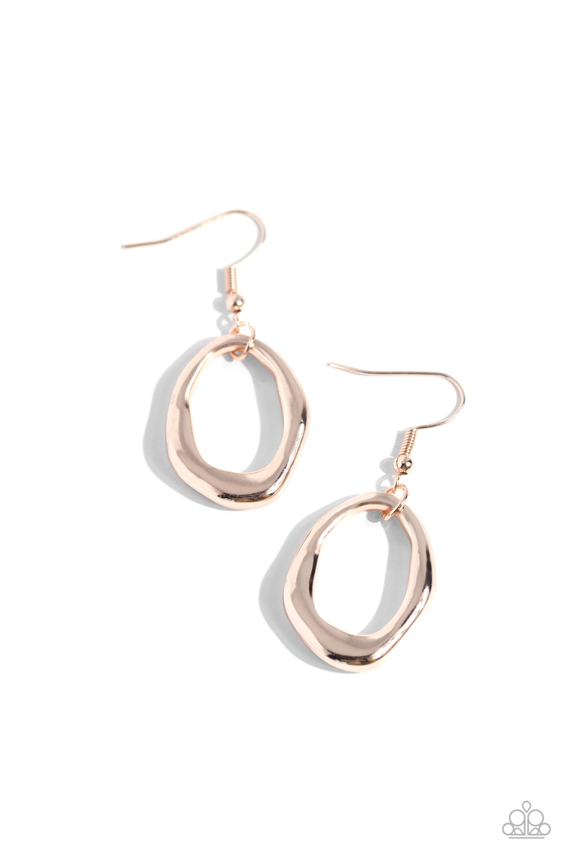 ASYMMETRICALLY ARTISAN ROSE GOLD-EARRINGS