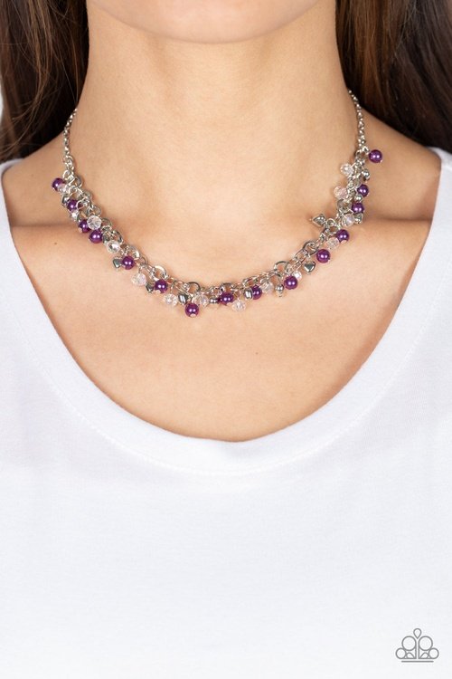 SOFT-HEARTED SHIMMER PURPLE-NECKLACE