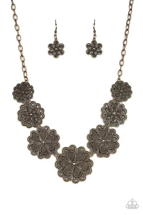 BASKETFUL OF BLOSSOMS BRASS-NECKLACE