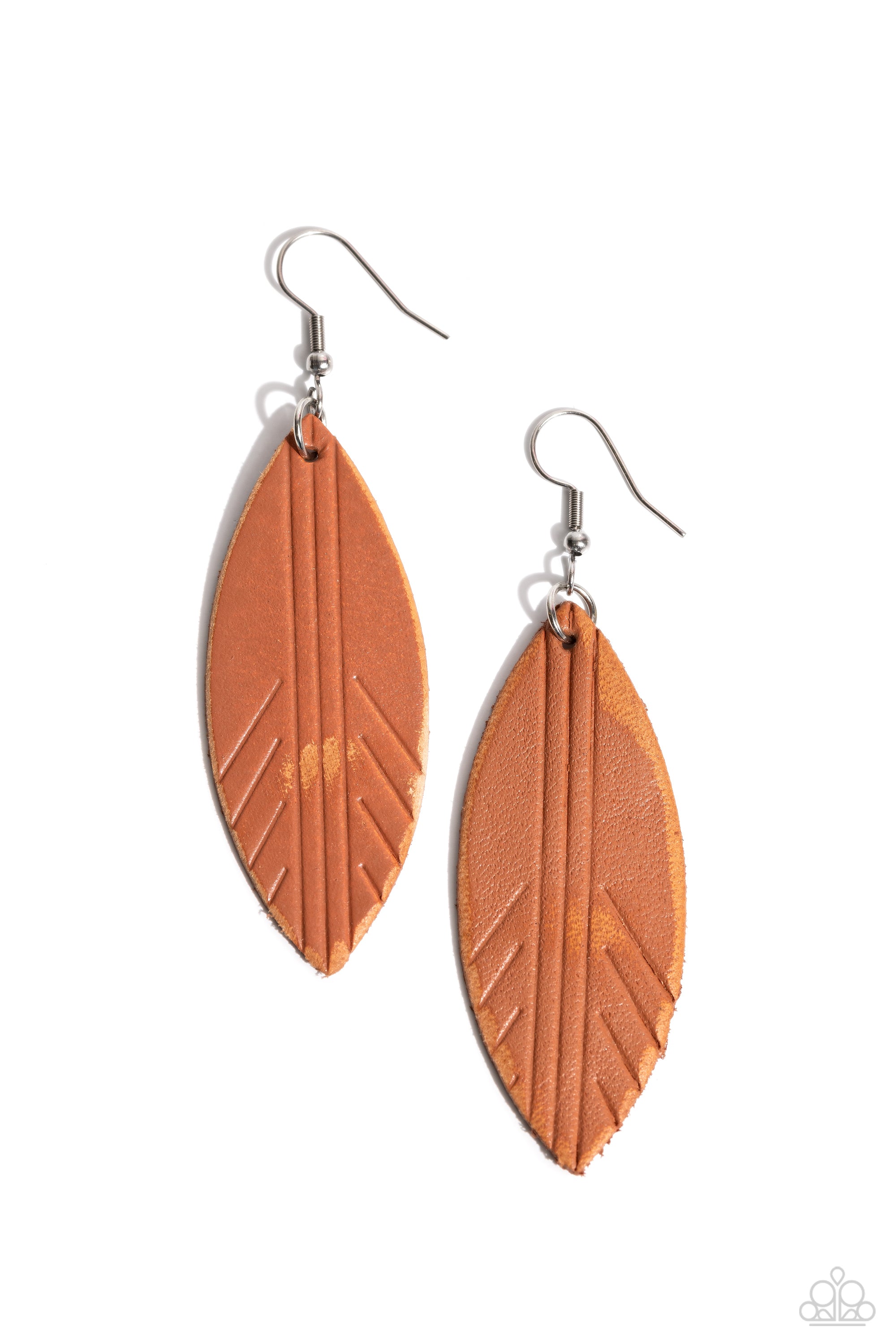 LEATHER LOUNGE BROWN-EARRINGS