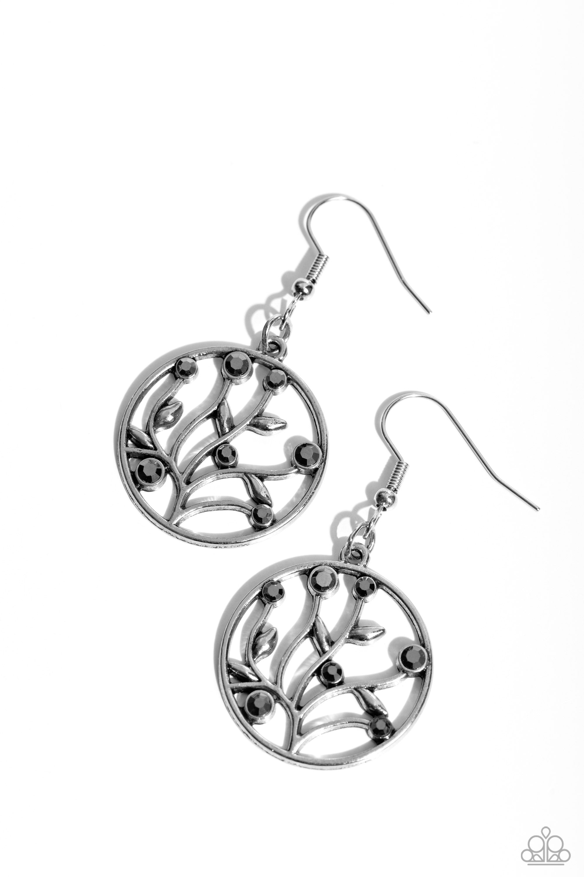 BEDAZZLINGLY BRANCHING SILVER-EARRINGS