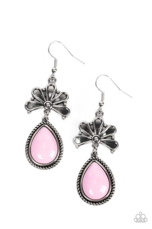 BRIGHTLY BLOOMING PINK-EARRINGS