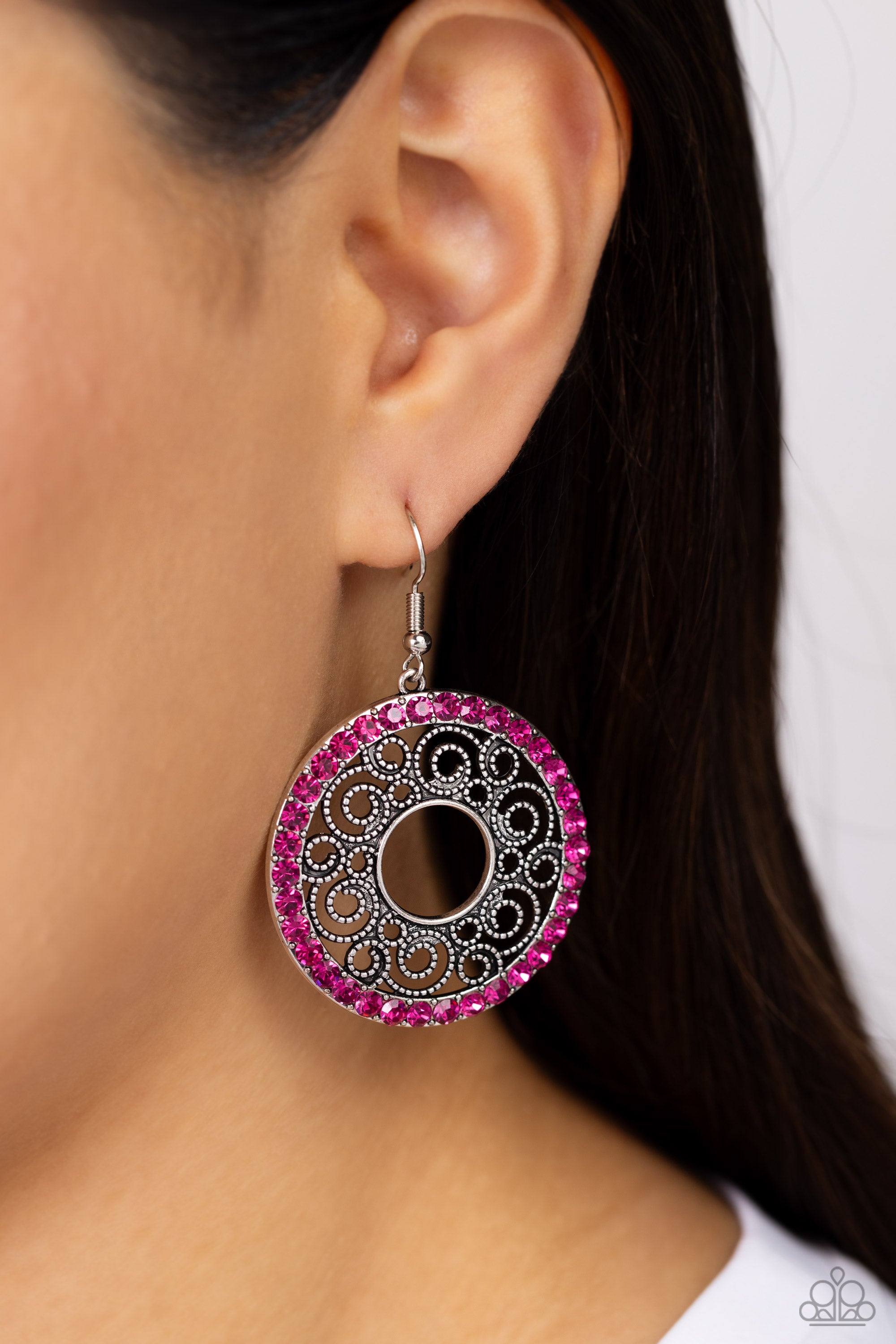 WHIRLY WHIRLPOOL PINK-EARRINGS