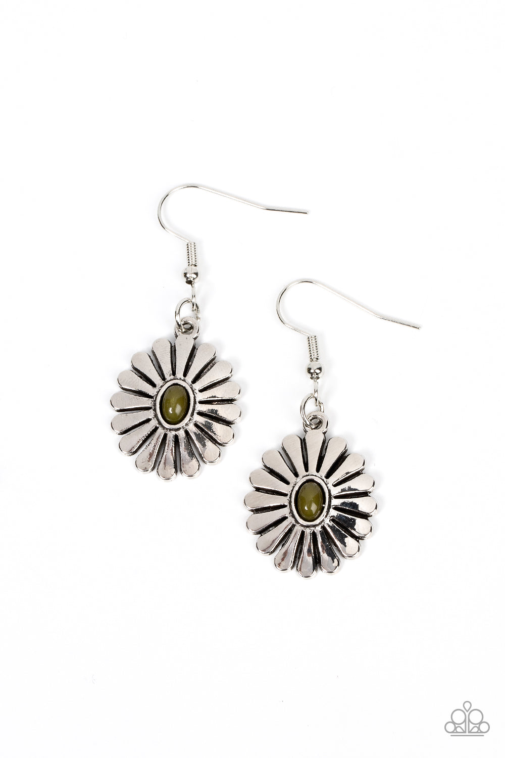 DELECTABLY DAISY GREEN-EARRINGS