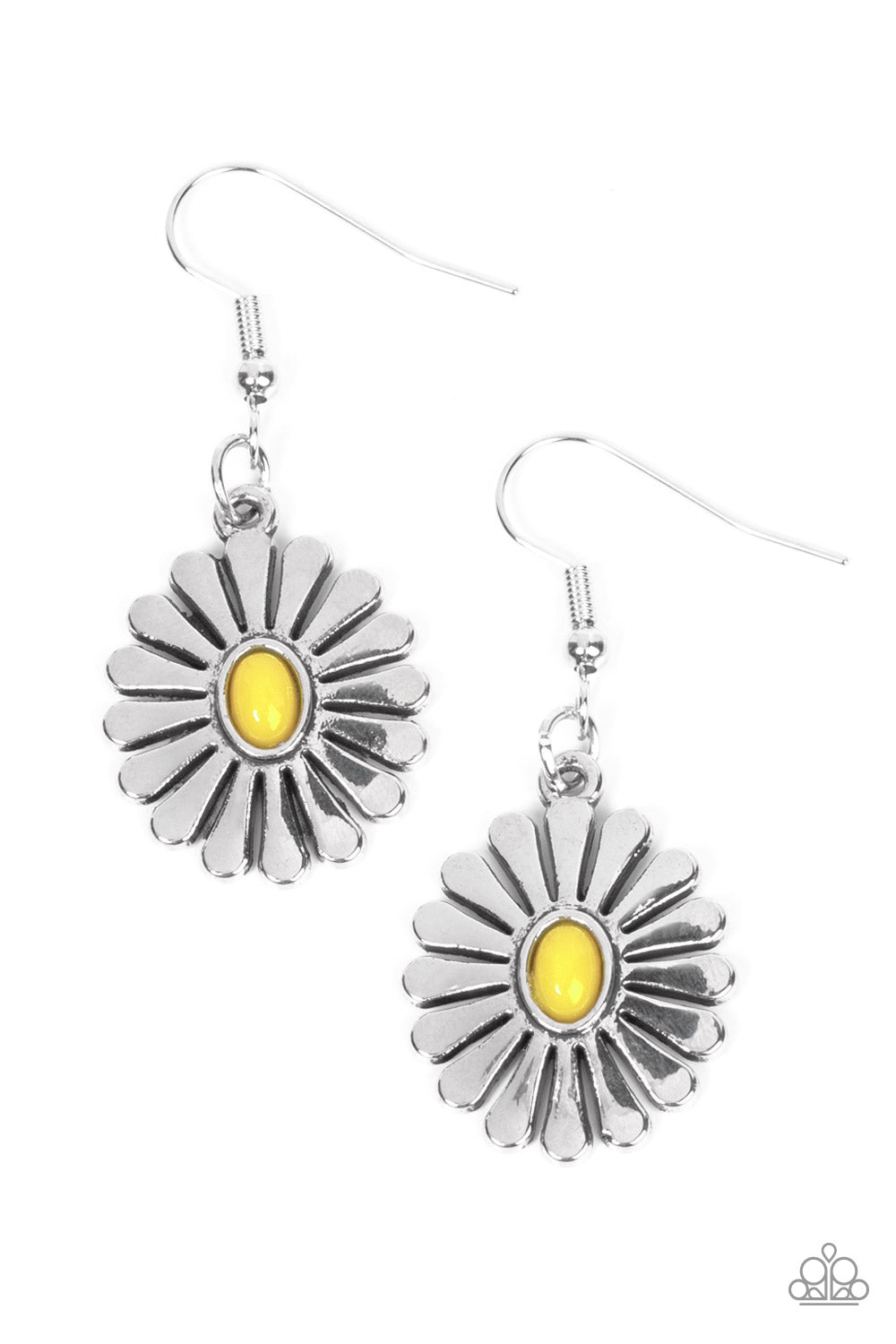 DELECTABLY DAISY YELLOW-EARRINGS