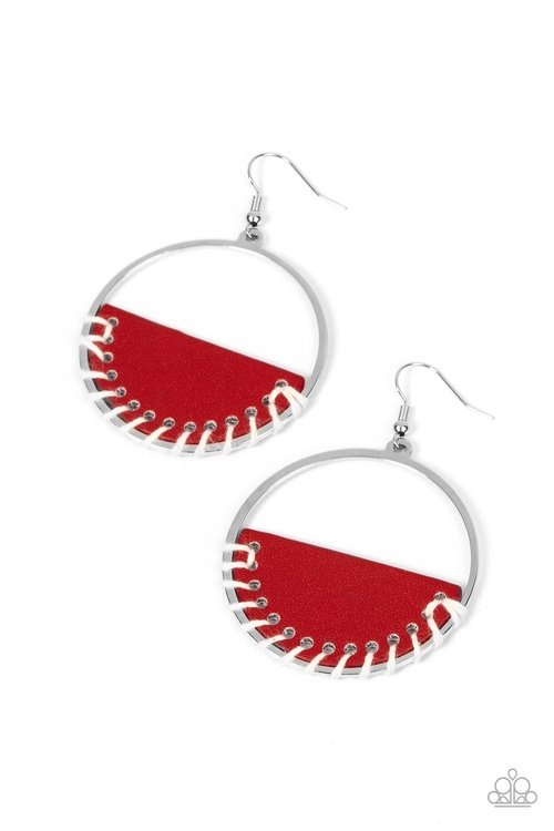 LAVISHLY LAID BACK RED-EARRINGS