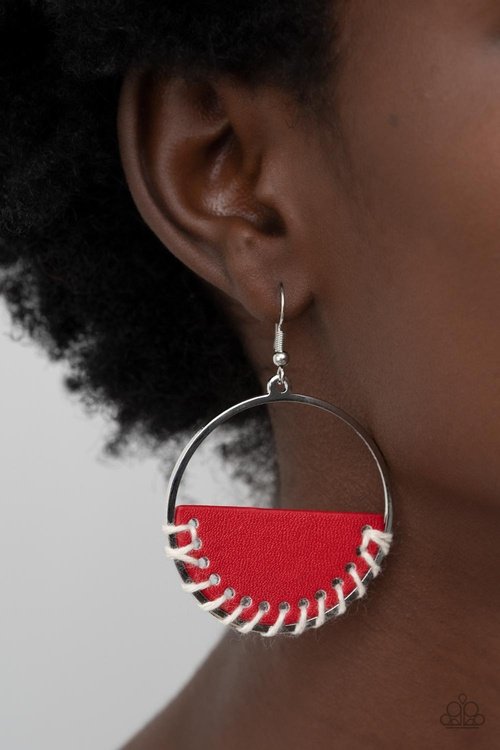 LAVISHLY LAID BACK RED-EARRINGS