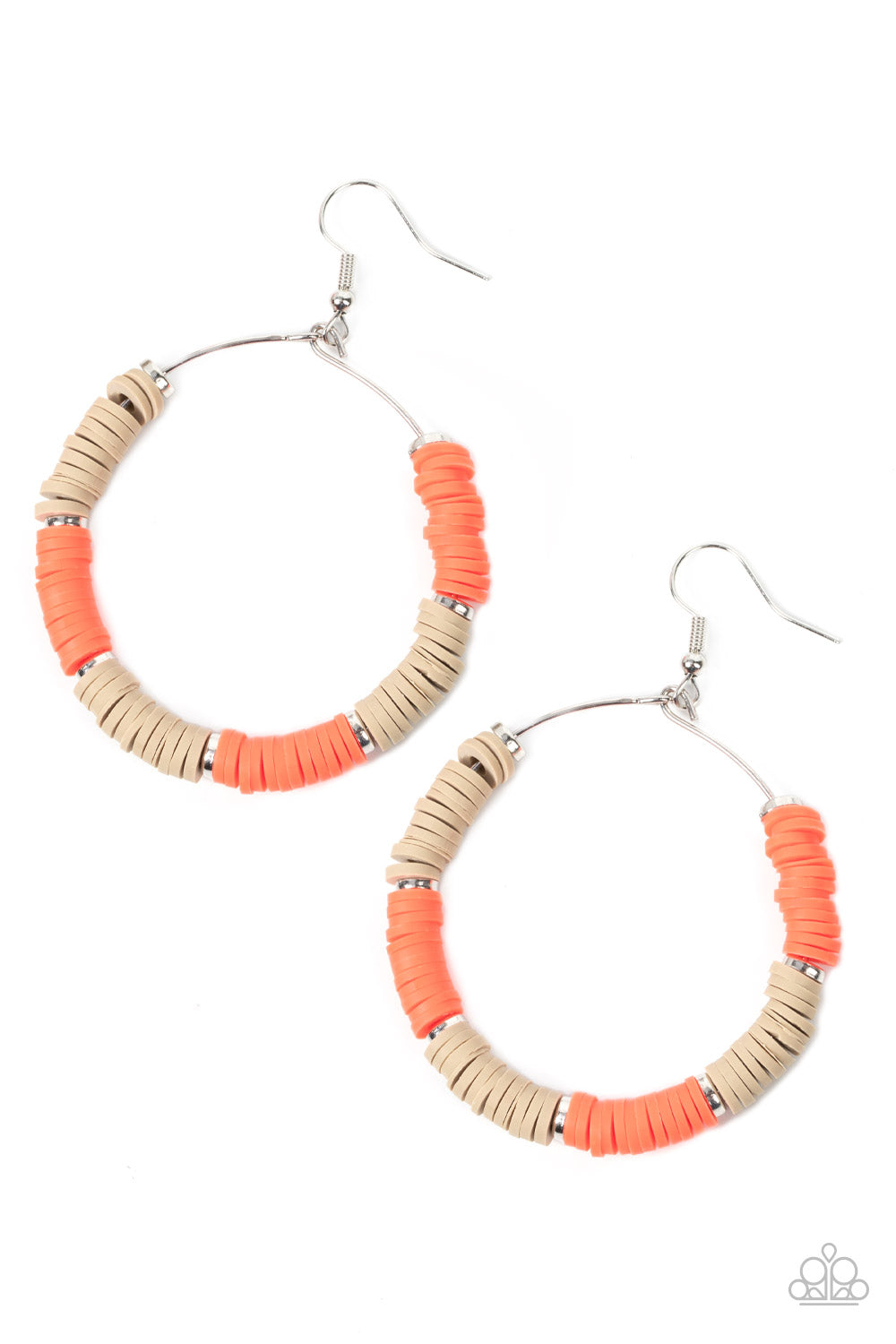 SKILLFULLY STACKED ORANGE-EARRINGS