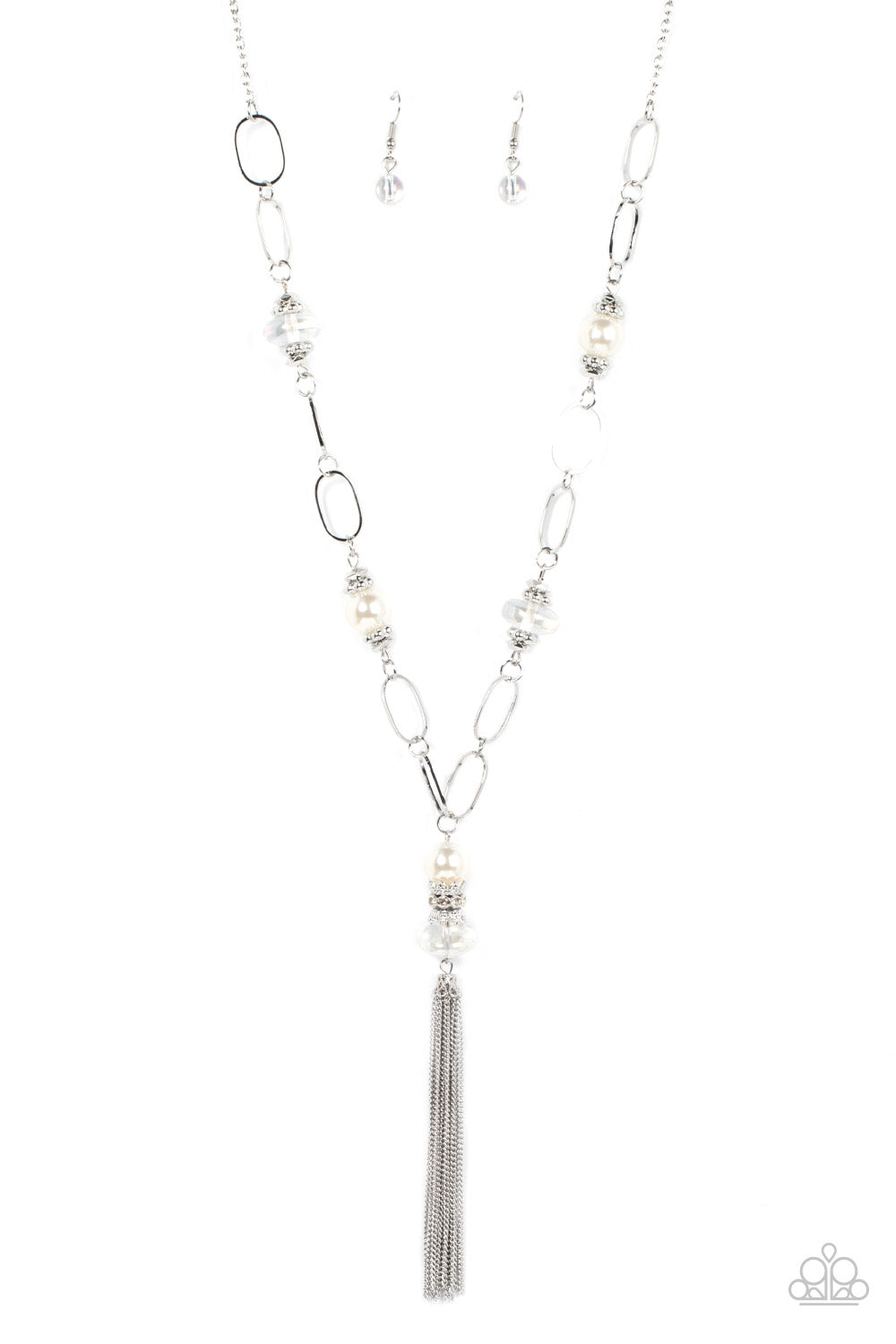 TAKEN WITH TASSELS WHITE-NECKLACE