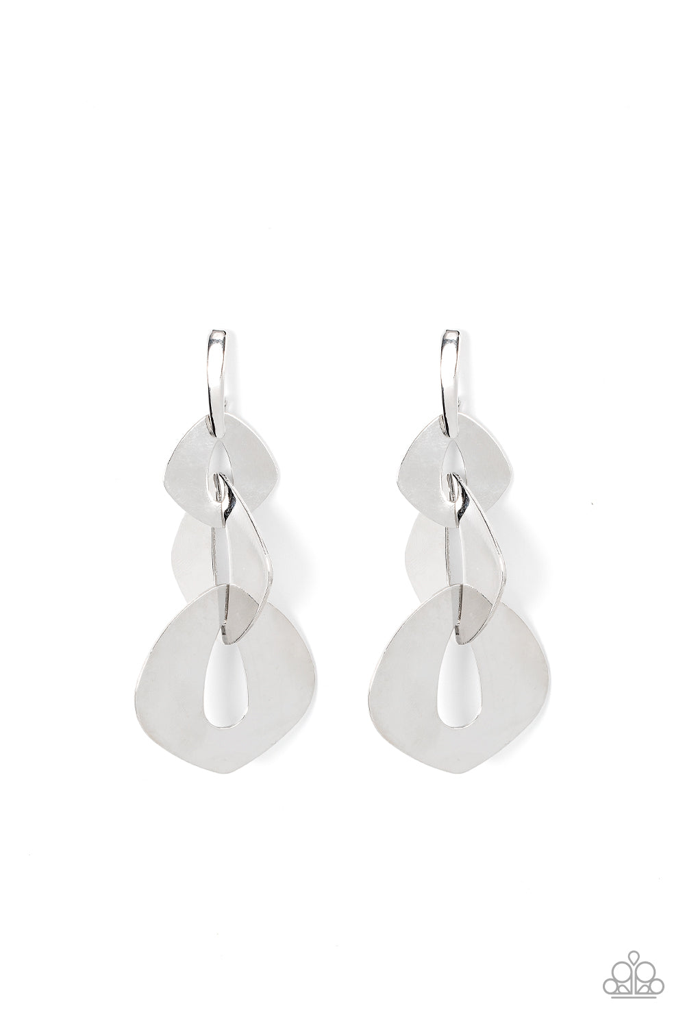 ENVELOPED IN EDGE SILVER-EARRINGS