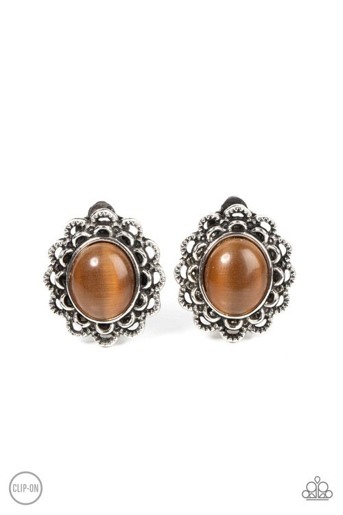 GARDEN GAZEBO BROWN-EARRINGS