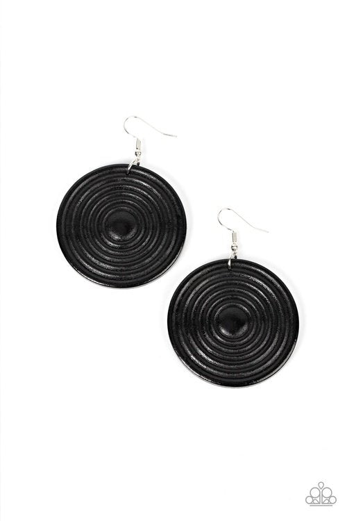 CARIBBEAN CYMBAL BLACK-EARRINGS