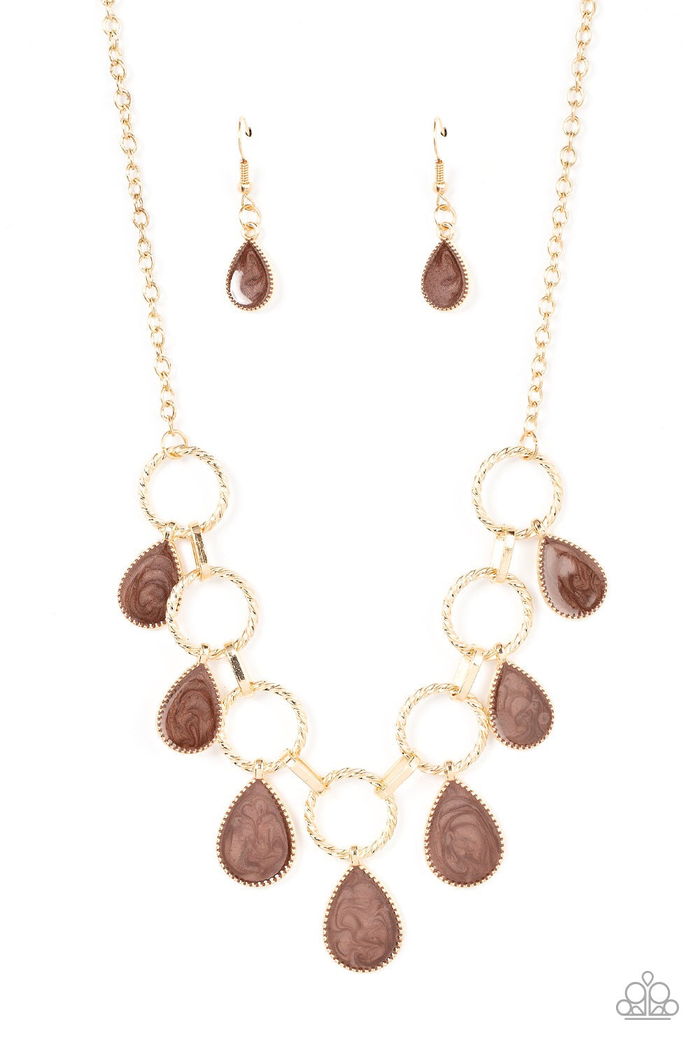 GOLDEN GLIMMER BROWN-NECKLACE