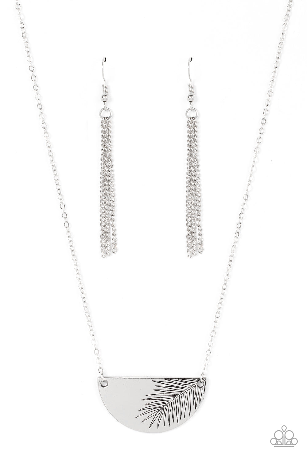 COOL, PALM, AND COLLECTED SILVER-NECKLACE