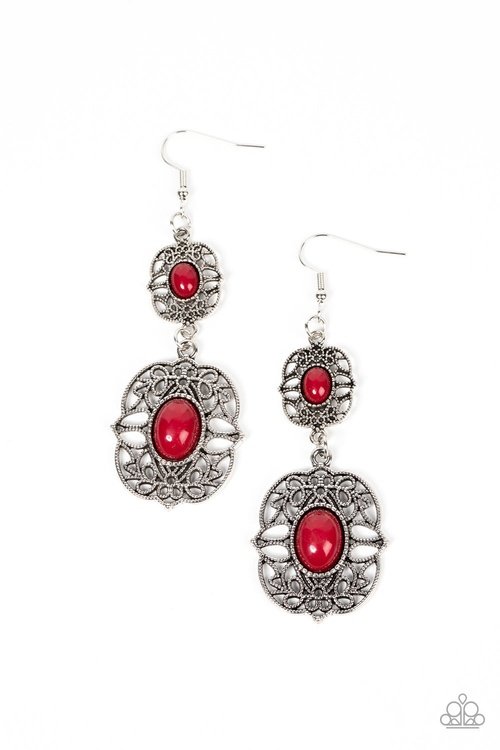 VICTORIAN VILLA RED-EARRINGS